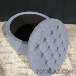 Upholstered Tufted Storage Ottoman