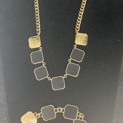 New Leather Avon Necklace And Matching Bracelet