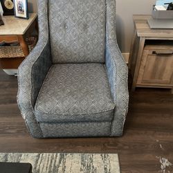 Blue And White Swivel Chair