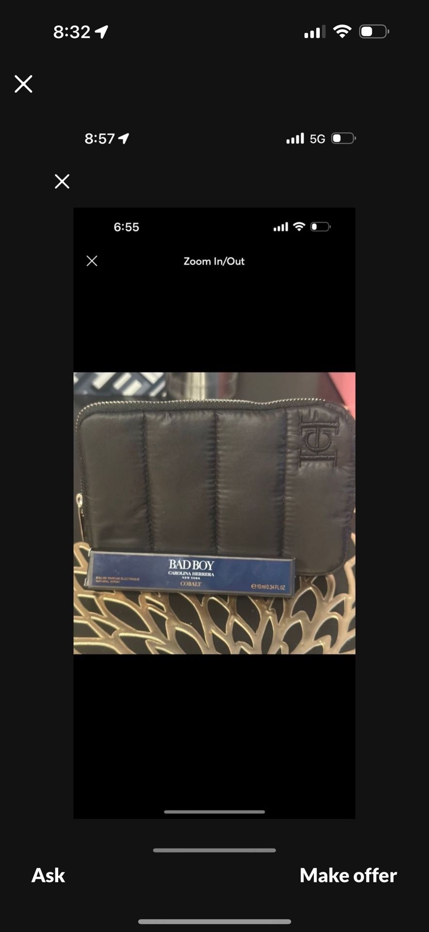 New Carolina Herrera Bad Boy men’s fragrance 10ml & black pouch