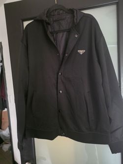 Prada hooded logo bomber jacket sz xl