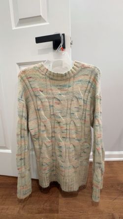Cable Knit Multicolor Speckled Sweater