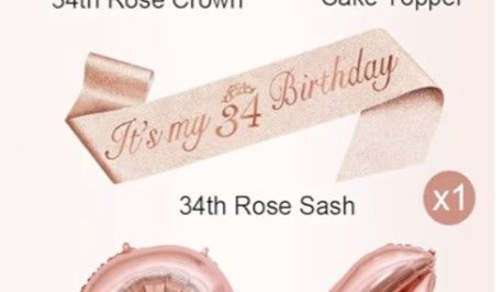 34 Th Birthday Stash And Banner