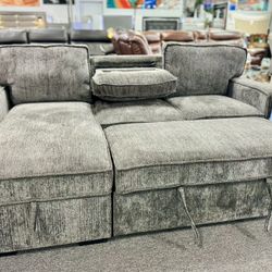 Overstock Sale Must Go🚨Beautiful Grey Pull Out Sleeper Sectional Furniture Amazing Deal $599 Overstock Sale Must Go🚨Beautiful Grey Pull Out Sleeper 