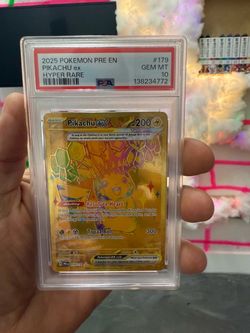 PSA 10 Pikachu ex Hyper Rare #179 Pokemon 2025