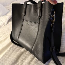 Real leather black tote bag
