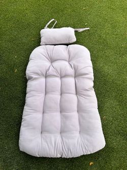 Free egg chair cushion with headrest, ties attached