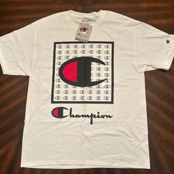 White Champion cotton t-shirt with logo Size:large