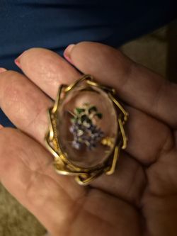 Gold Plated Floral Brooch