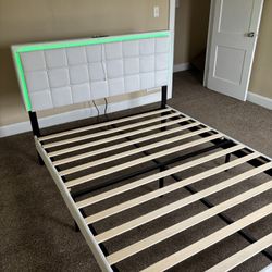 LED Queen Bed Frame, Shelving Unit, Floor Lamp