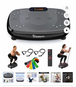 SLIMKEEPER Vibration Plate Exercise Machine with Resistance Bands (Black)