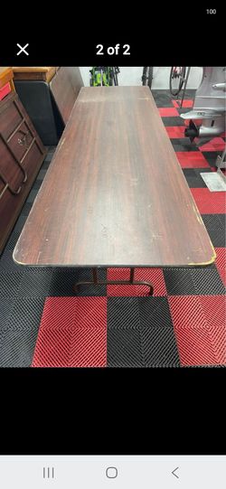 Folding Banquet Table Dark Wood Laminate 8 feet long