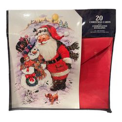 20 Santa Christmas Cards & Envelopes Boxed by Paper Magic
