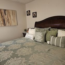 Brown wooden California King bedroom set