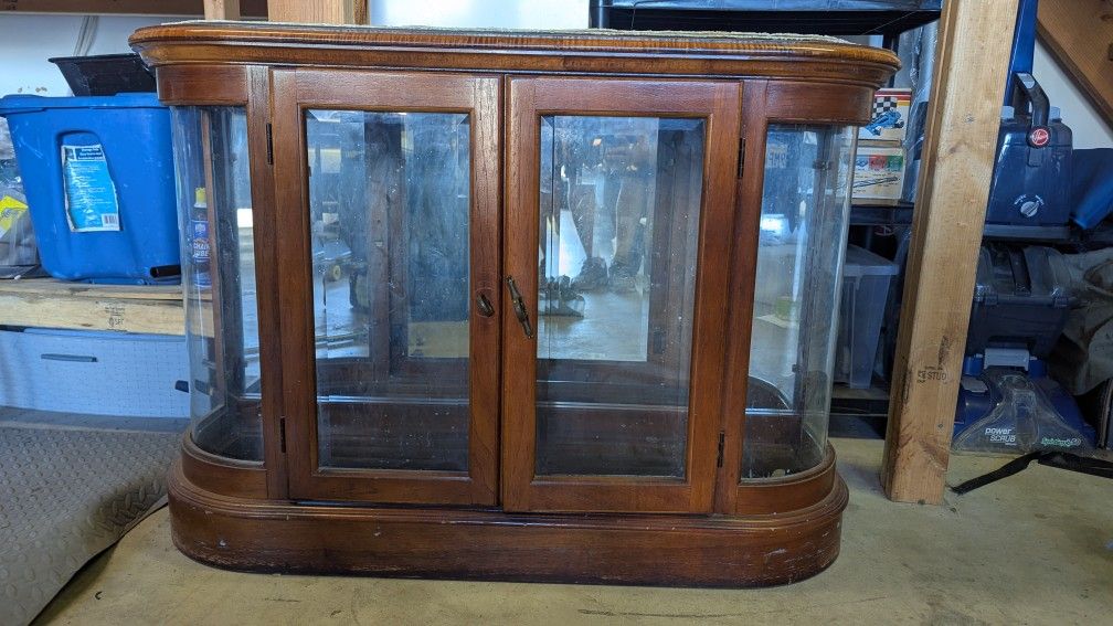Antique wood and Glass display