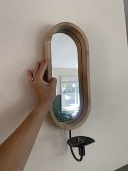 2 x mirrored wall sconce with candle holders