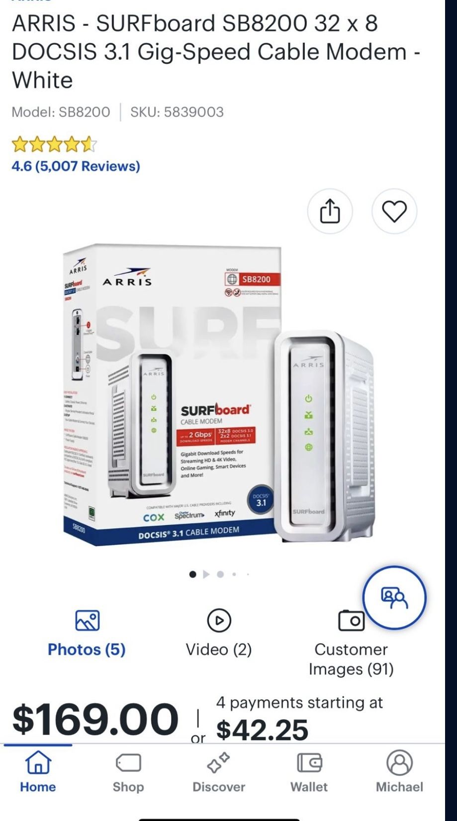 Arris Surfboard Modem DOCSIS3.1 Modem