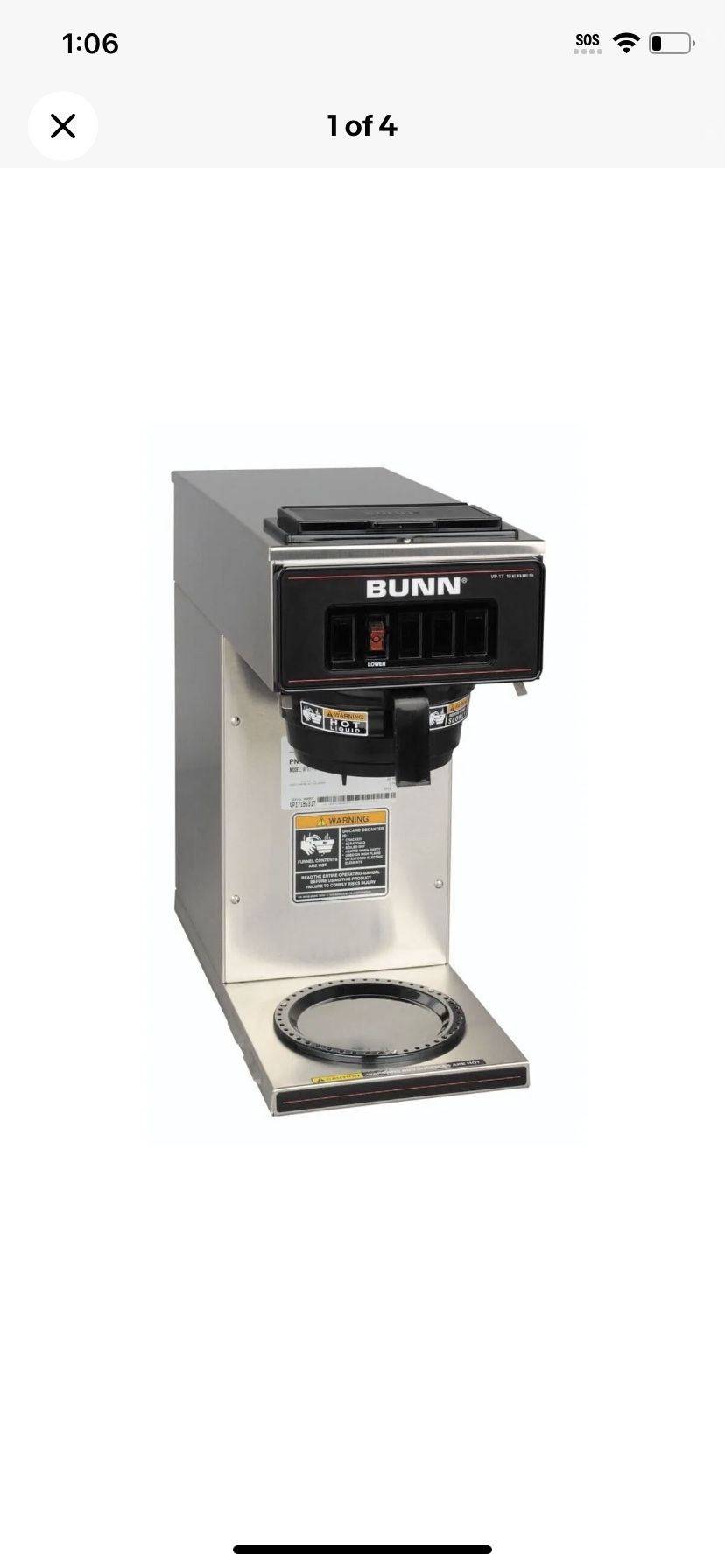 Stainless Steel Bunn Coffee Maker Vp17 Bunn VP17-3 Medium Volume Decanter  Coffee Maker Pourover,