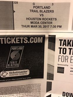 BLAZER GAME TONIGHT 2 TICKETS FOR 50$