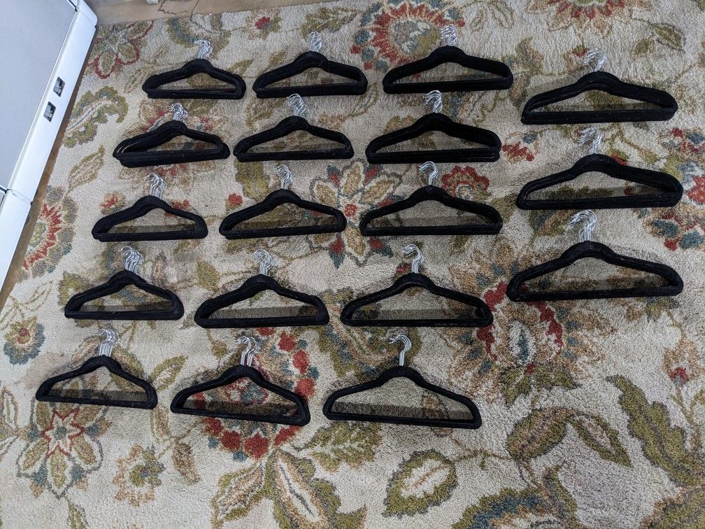 180 Black Felt Clothes Hangers