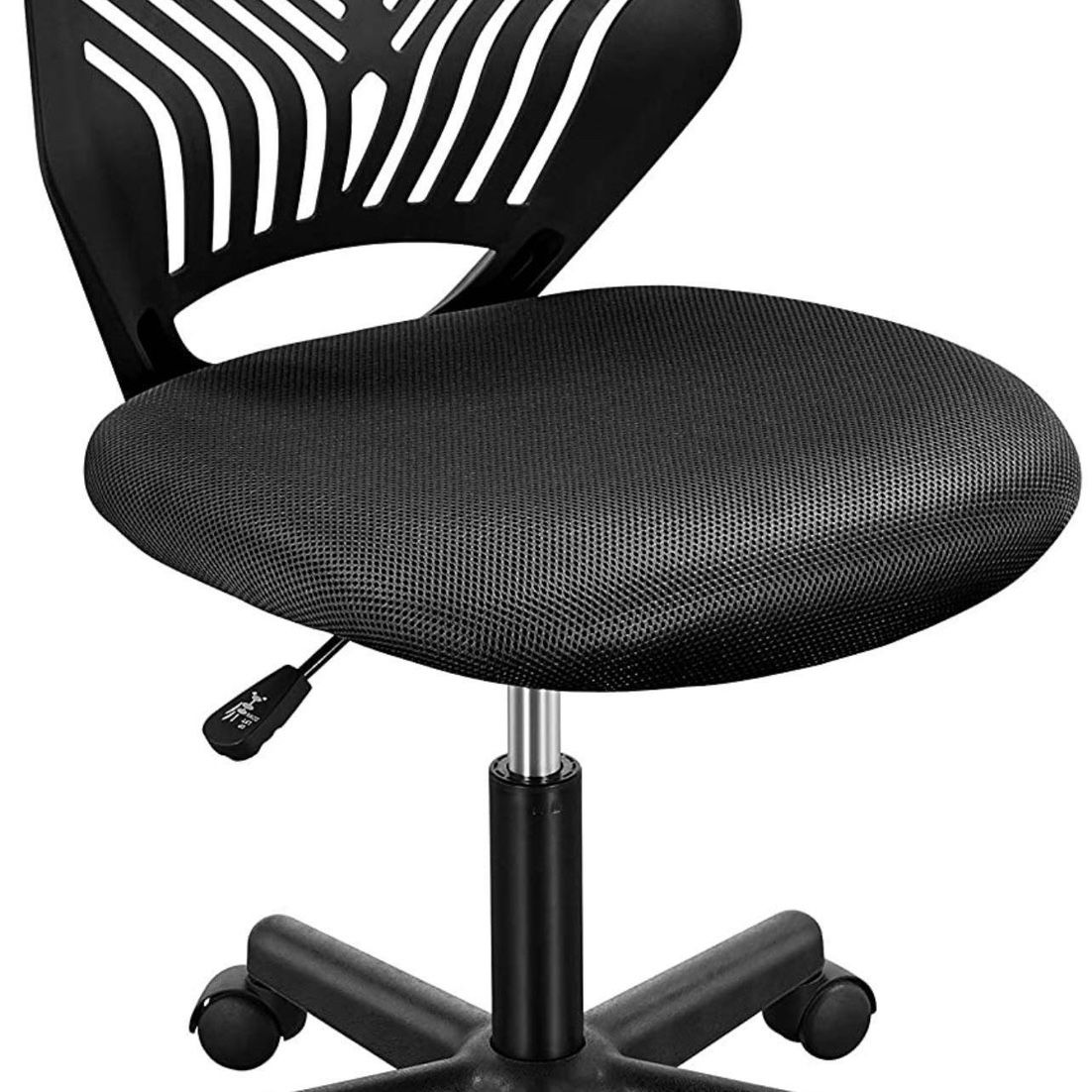 Office Chair Mesh Ergonomic Small Desk Chair Adjustable Swivel Black Computer Task Chair No Armrest Mid Back Home Office Chair for Small Spaces, Black