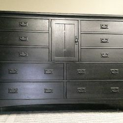 Big Wood Black High-End 10 Drawer Dresser with Storage - Delivered