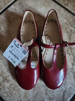 Zara Burgundy Girls Shoes Size 11 1/2