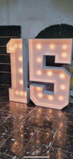 Letters ABC And Numbers For Events With Lights