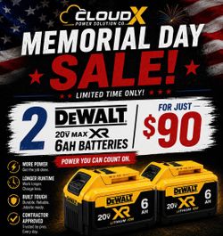 2 Dewalt Batteries 6ah