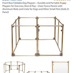 NEW Gold Aluminum Dog Playpen – 8-Panel – $350 Retail