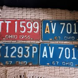 60s Ohio License Plates 