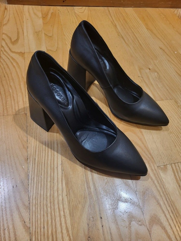 Aerosoles Women's Ivory Pump, Black Leather, Size 7