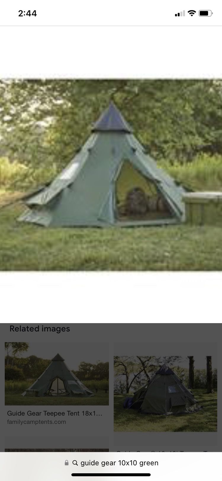 Guide Gear 10x10 Teepee Tent Green