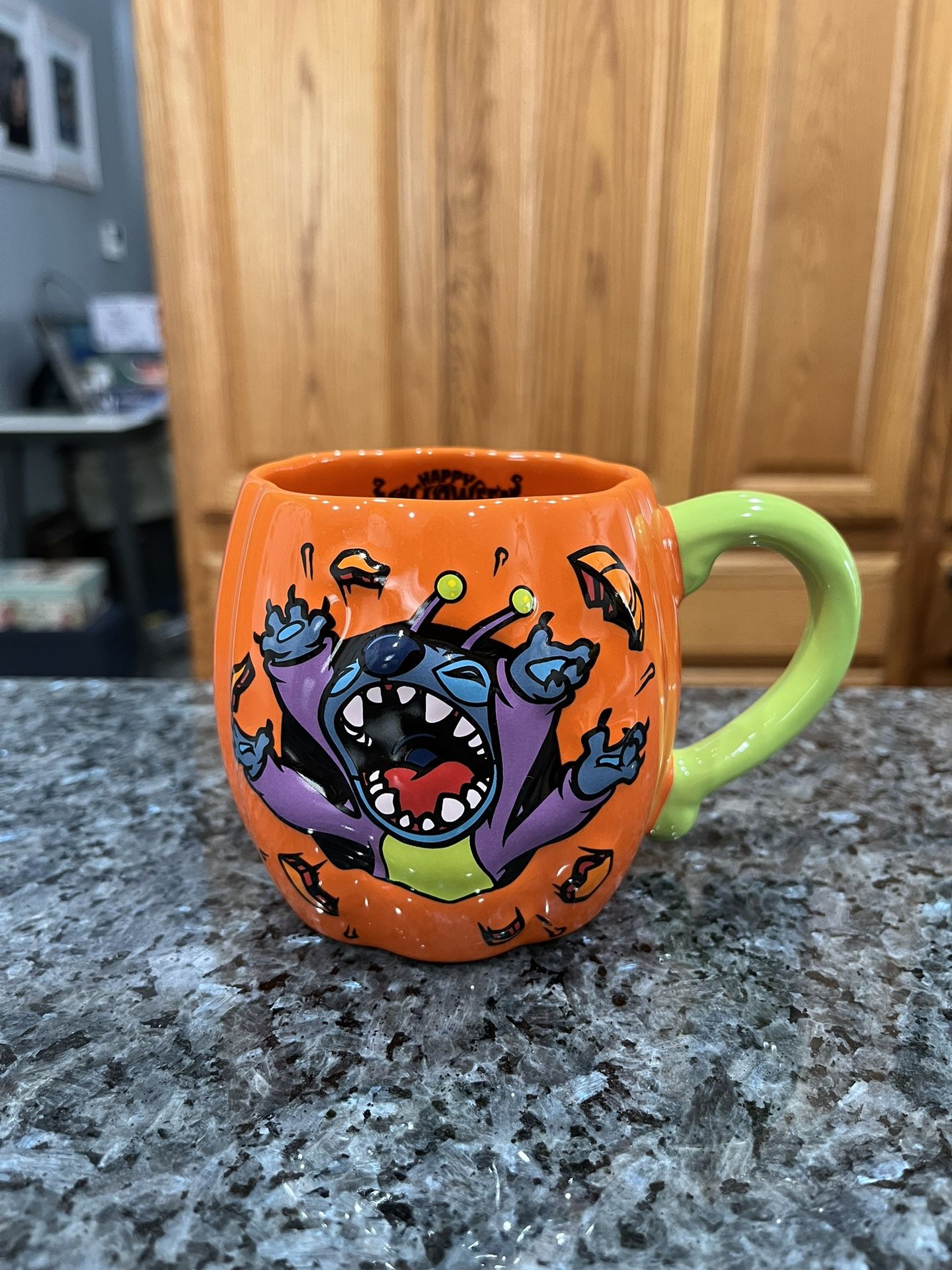 Disney Parks Stitch Halloween Pumpkin Coffee Mug. Brand new with tags. Smoke free home