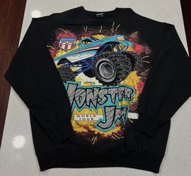RARE Vintage 1995 USHRA Monster Jam World Tour All Over Print Sweatshirt XL 90s