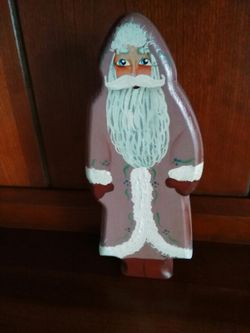 8" Hand Carved Wood Santa.