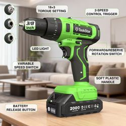 Taskstar 21V Brushless Cordless Drill & Driver Tool