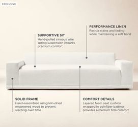 CB2 Faible 99” Deep Depth Sofa