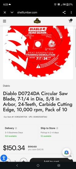 Diablo circular wood saw blades