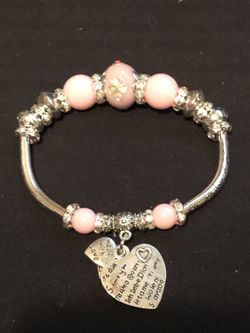 Women’s sterling silver plated heart expression love charm bracelet 7” no refunds