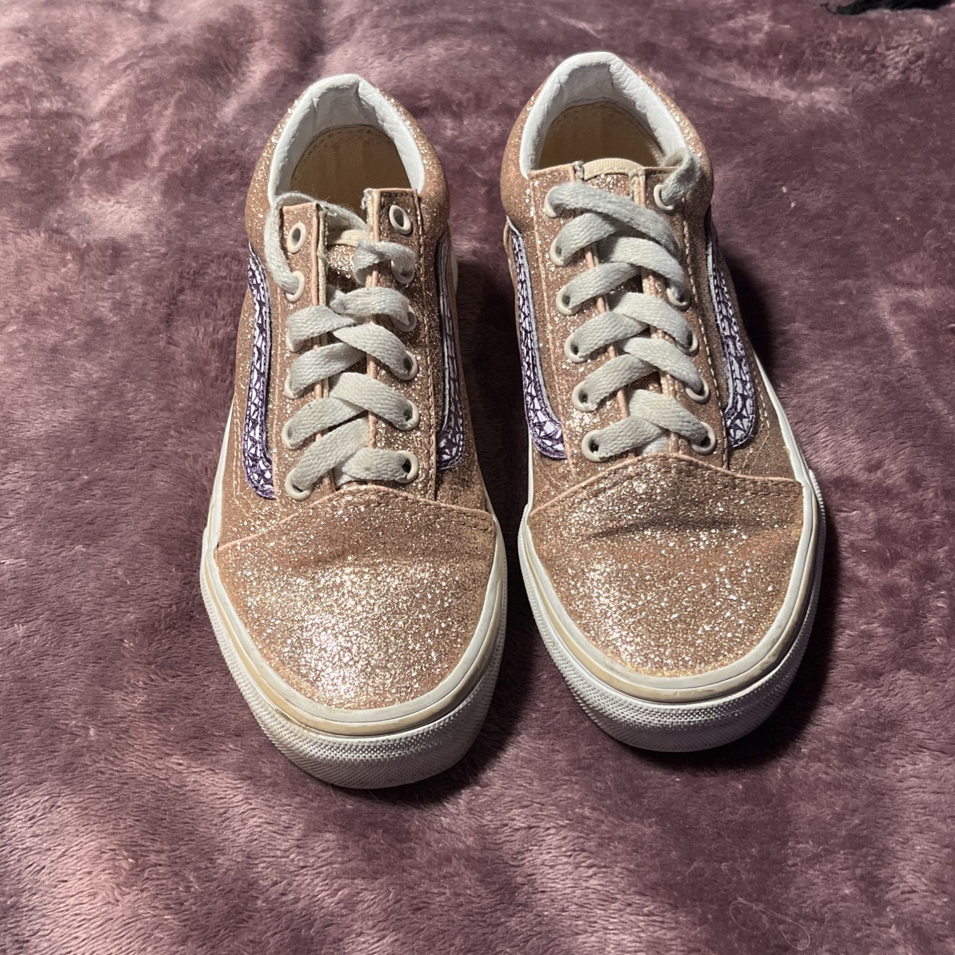 Rose gold best sale glitter vans
