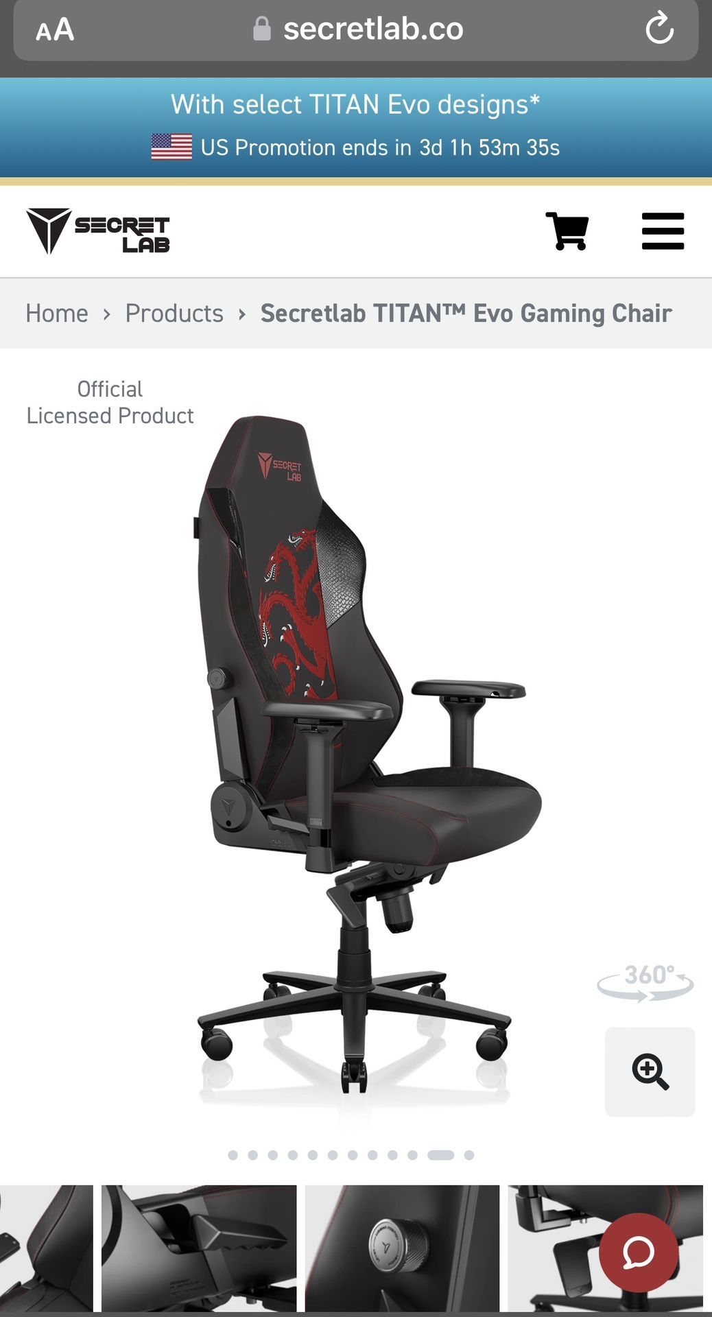 Gaming Chair - Secret Lab! Game Of Thrones 🐉 🔥♥️ (SALE! Normal Price $669!)