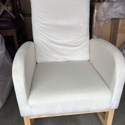 Beige Arm Accent Rocking Chair