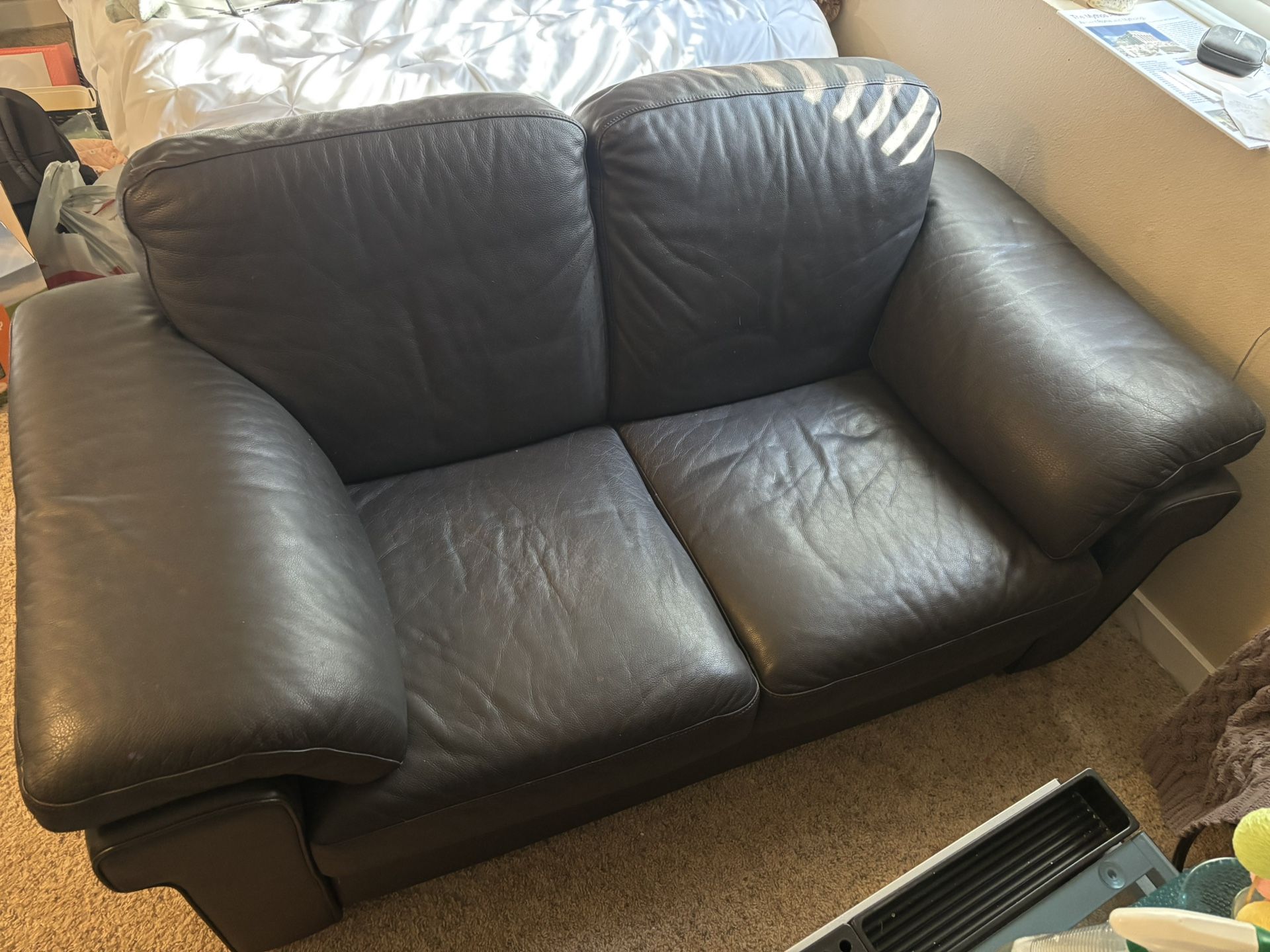 Leather Love Seat
