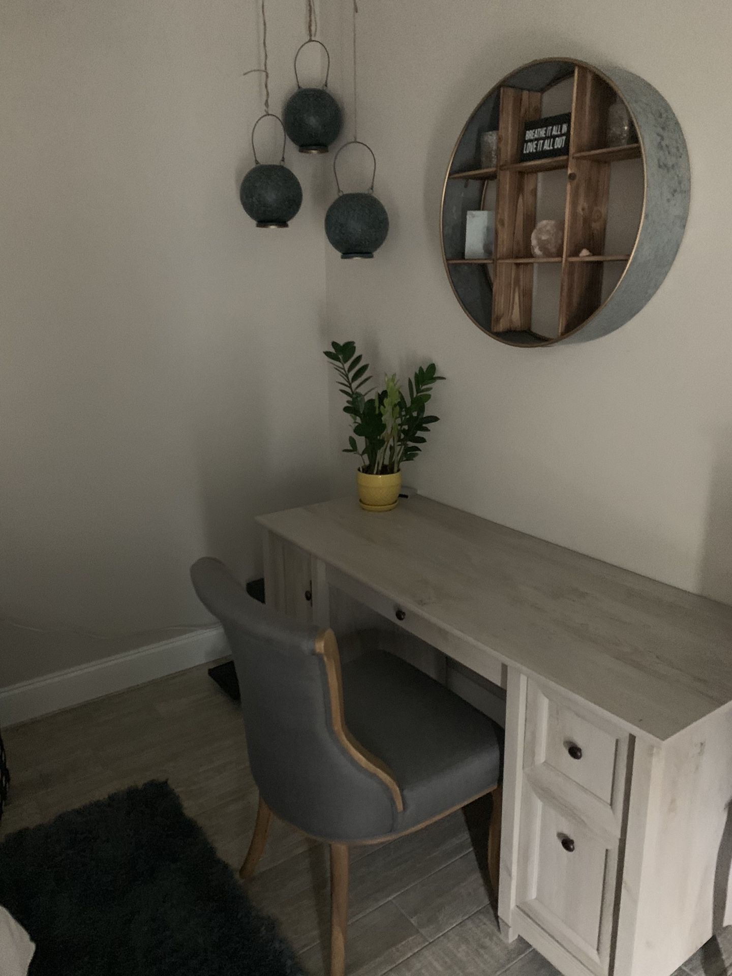 Desk with home goods chair