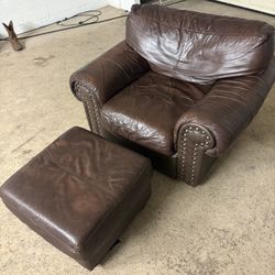 Leather Chair And Ottoman