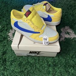 Travis Scott Jordan 1 Low Canary 