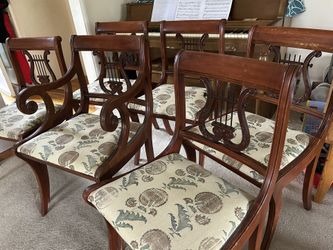 Vintage Harp Back Dining Chairs (6)