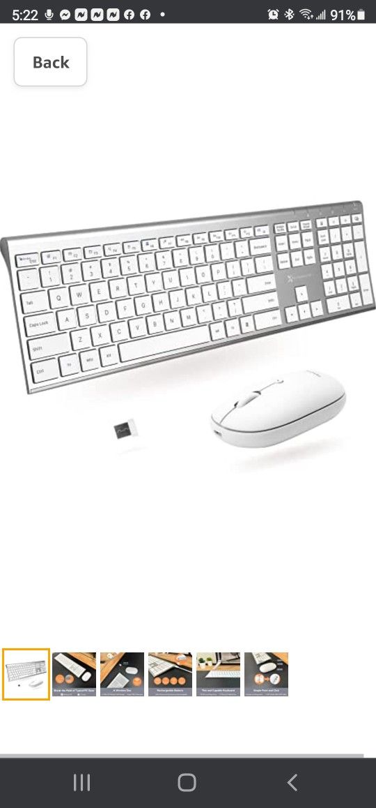 Wireless Keyboard and Mouse Combo, X9 Performance Rechargeable Wireless Mouse and Keyboard Combo - Slim 2.4G Wireless Keyboard Mouse Combo for Laptop 