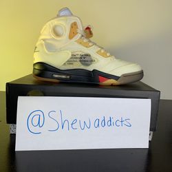 Size 9.5 - Jordan 5 SP x Off-White Ivory (Sail)